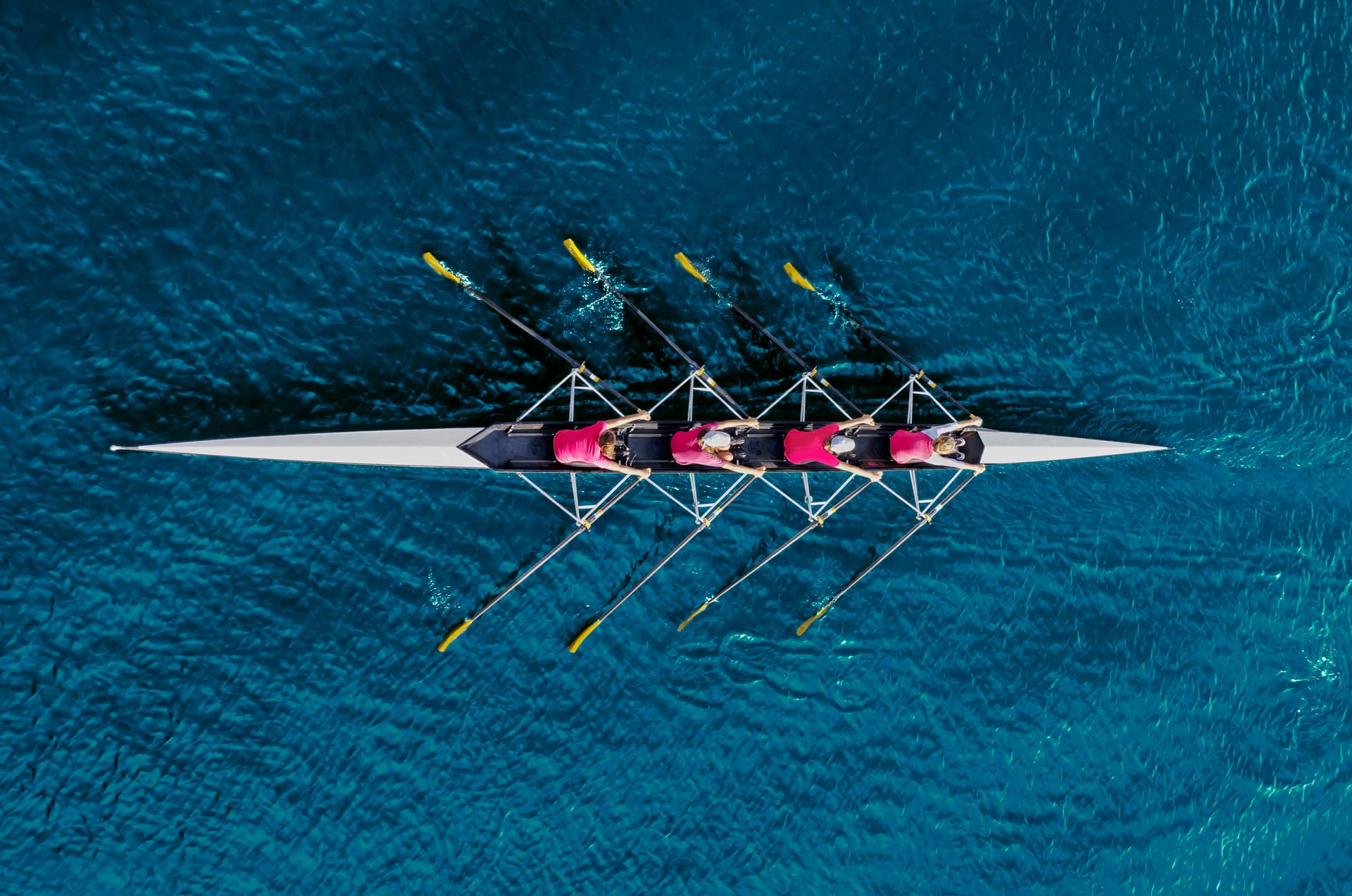 Synchronized rowing team — private team training